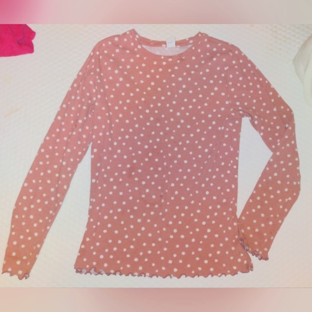 Old Navy Girls size 14/16 long sleeve polka dot shirt